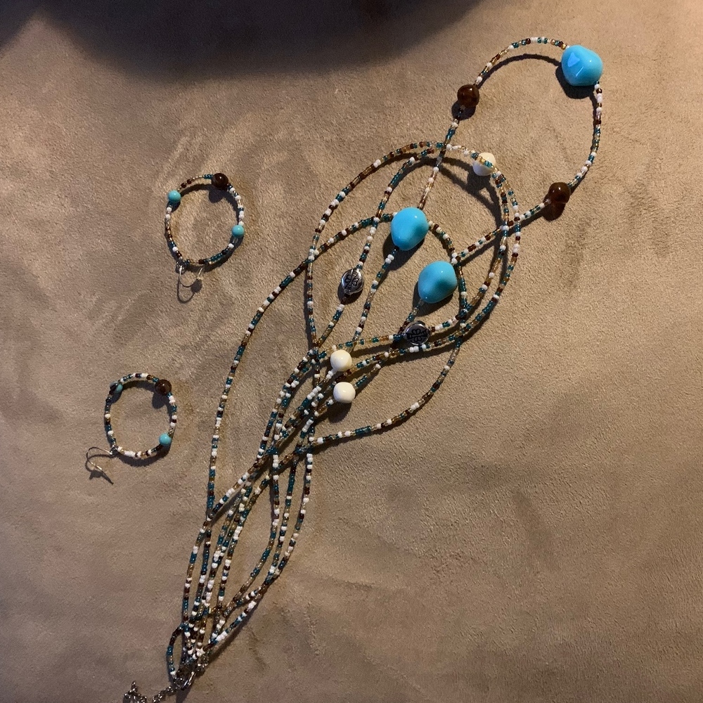 Beaded Necklace & Earring set